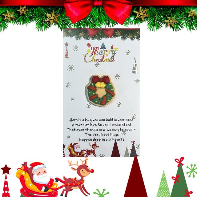 CAIROYAR LZYWOD Tarjeta de abrazos de bolsillo navideña, mini juguete antiestrés con abrazos de bolsillo lindos con tarjetas de felicitación decorativas, regalo especial de pingüino animador