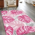 thumbnail image 4 of Rectangle Area Rug 4x6ft,Tropical Palm Leaf Pink Washable Carpet Non-Slip Runner Accent Rugs Indoor Floor Mat for Bedroom Living Room Decor,Tortoise Leaves Seamless, 4 of 9