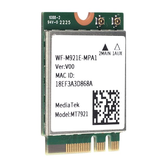 Adaptador De Red Inalámbrica MT7921 Tarjeta WiFi inalámbrica 1200Mbps Tarjeta de red de doble banda 2.4Ghz / 5Ghz para computadora portátil Likrtyny Para estrenar