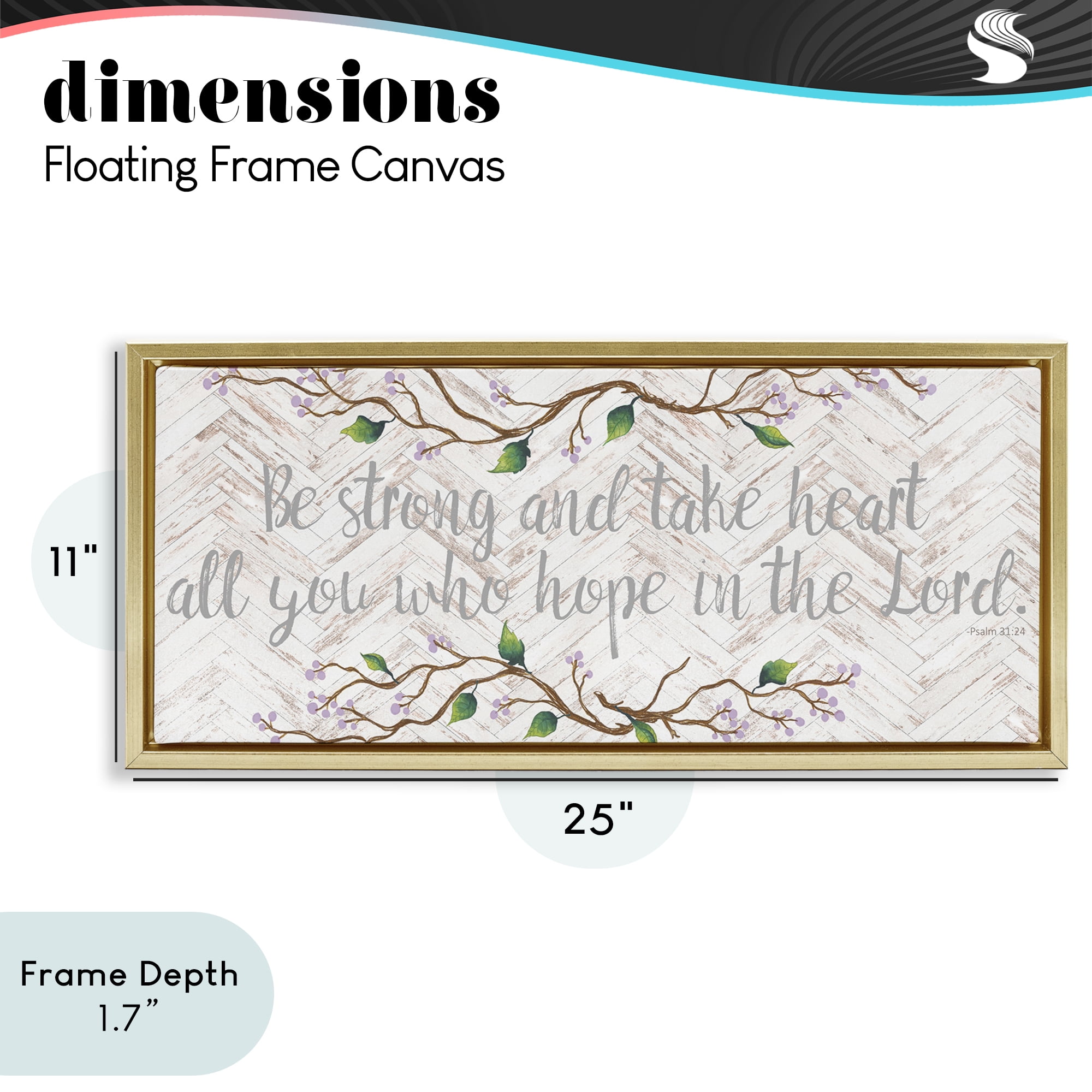 Stupell Industries All You Who Hope Gold Framed Floater Canvas Wall Art, design by Elizabeth Medley