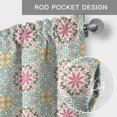thumbnail image 6 of Pink Green Flowers Farmhouse Short Window Curtain Valances, Country Botanical Abstract Floral Patterned Rod Pocket Kitchen Valances for Living Room Bedroom Bathroom Cafe 60" x 18", 6 of 8