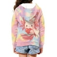 thumbnail image 4 of Chaqlin Axolotl Love Heart Tie Dye Boys Sporty Hoodie Zip Up Long Sleeve with Pockets Lightweight Athletic Top for Kids Youth Size 14-16, 4 of 7