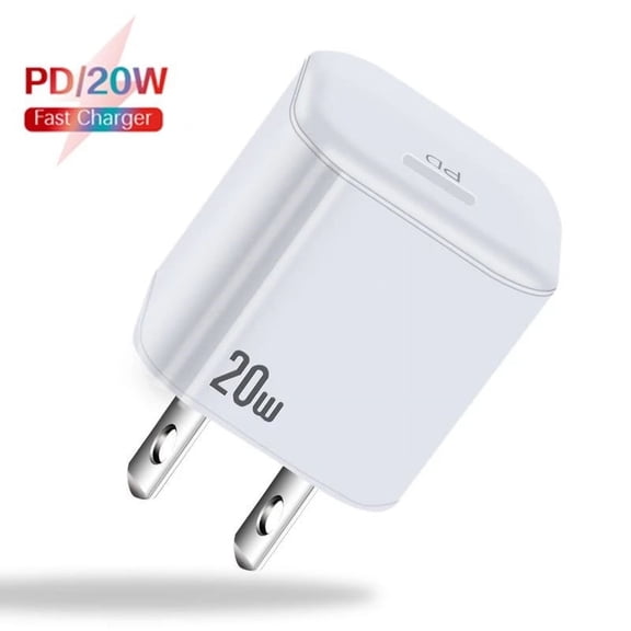 Borz 20W USB C Power Adapter, PD Port Wall Charger Block Fast Charge Compatible with iPhone 13/12 Pro Max/12 Mini/11, Galaxy S22/S21/S20 Ultra S10/S9/S8 Note, Pixel 4/3, iPad Pro (Cable Not Included)