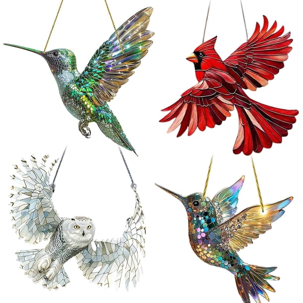 Pájaros espirituales Sherum, Pájaros espirituales Yifare, Pájaros espirituales Sheremart, Atrapasol colgante para ventana con forma de pájaro, Atrapasol colorido con forma de colibrí, Atrapasol con