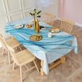 thumbnail image 3 of Blue White Gold Marble Pattern Rectangle Tablecloth 60"x120",Waterproof Polyester Rectangle Table Cloth, Wipeable Spillproof Polyester Tablecloth for Dining, Camping, Indoor and Outdoor, 3 of 6