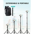 thumbnail image 5 of Phone Tripod, 55.9" Inch Extendable Selfie Stick Tripod with Bluetooth Remote & Carrying Bag for Smartphone, iPhone, Camera, GoPro, 5 of 5