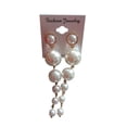 thumbnail image 2 of Yesbay Elegant Faux Pearls Long Earrings Pearls String Linear Dangle Wedding Party Gift-White, 2 of 5