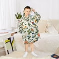 thumbnail image 6 of FORMRS Wearable Blanket Hoodie with Sleeves for Kids Cozy Flannel Sweatshirt, Light Green Floral Pattern, 6 of 7