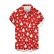 thumbnail image 2 of Blusa y camisa de manga corta con cuello vuelto para hombre, con botones y estampado navideño, informal, de manga corta y cuello vuelto., 2 of 4