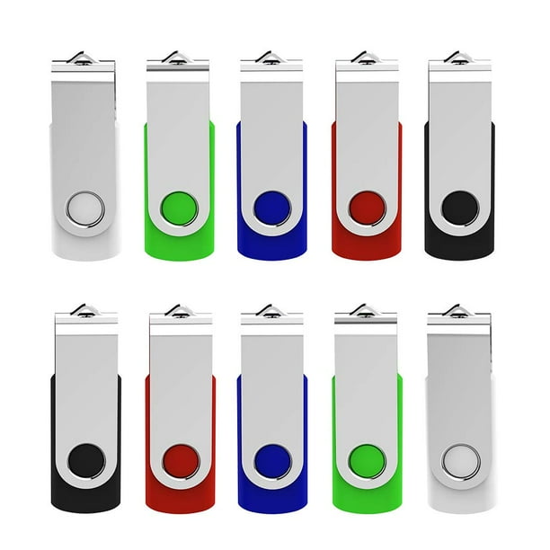 Unidad Flash De 16 Gb, Paquete De 10 Unidades De Unidad Flash Usb De 16 Gb, Unidad De Memoria Usb Kexin, Unidad Con Cremallera, Usb 2.0, 5 Colores (Negro, Azul, Verde, Blanco Y Rojo)