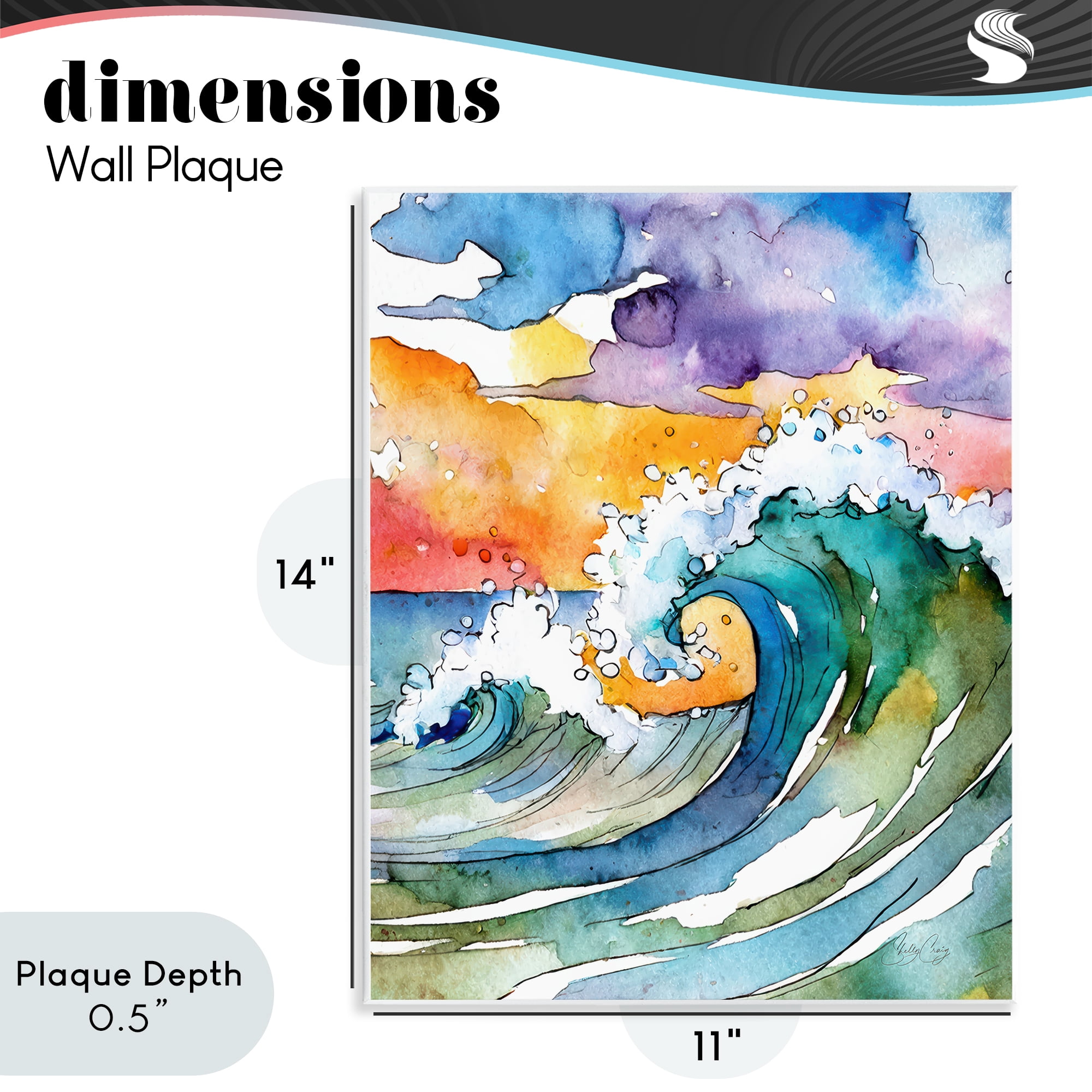 Stupell Industries Vibrant Sunrise Surf Wall Plaque Art, design by Shelly Craig