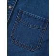 thumbnail image 4 of Women'S Jean Jacket Oversized Boyfriend Button Up Long Sleeve Split Zimbaplatinum Denim Jackets Royal Blue L, 4 of 9