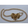 thumbnail image 3 of Women Gold Metal Chain Fashion Belt Hip Waist African Elephant Buckle XS S M, 3 of 6