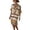Coffee, variant on Women's Striped Kaftan Dress, V-Neck Short Sleeve Casual Beach Cover Up for Summer Vacation, 1PC, S-XXXL