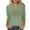Green, variant on Womens 3/4 Sleeve Tops Cotton Celebration Casual Blouse Plus Size Patriotic 250th American Flag Print Summer Tee Navy XXXL