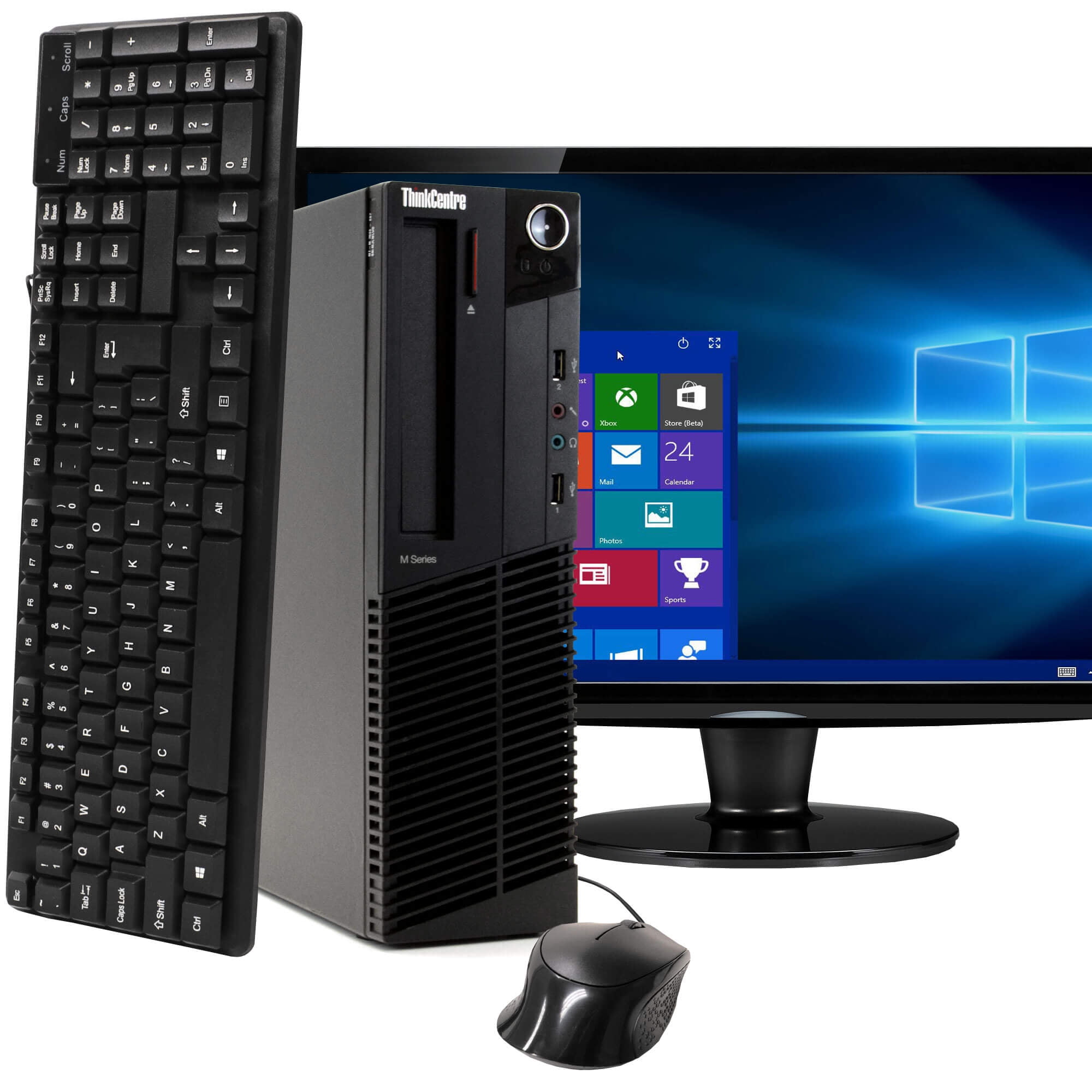 ik ontbijt Uitsluiting geweer IBM ThinkCentre M92P Desktop Computer PC, Intel Quad-Core i5, 250GB HDD,  8GB DDR3 RAM, Windows 10 Home, DVD, WIFI, 22in Monitor, USB Keyboard and  Mouse (Used - Like New) - Walmart.com