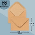 thumbnail image 3 of wqlpp-100 Pack Small Kraft Paper A1 Envelopes for 3x5 inches Cards, Invitations, Wedding RSVP, Gift Cards (V-Flap), 3 of 4