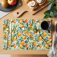 thumbnail image 2 of Summer Orange Placemats Set of 12 Farmhouse Tropical Fruit Botanical Place Mats Indoor Wipeable Table Mats Washable Cloth Dining Table Placemats for Kitchen Holiday Party Home Decor 13x19 Inch, 2 of 9