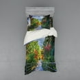 thumbnail image 2 of Ambesonne Nature Bedding Set 4 Pcs, Sakura Garden, Queen, Green Grey, 2 of 3