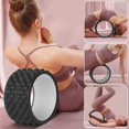 thumbnail image 4 of New Premium Foam Yoga Massage Roller Yoga Wheel Back Stretcher Back Massager for Back Pain Relief Gym Home Fitness Equipment (Black with Yellow), 4 of 7