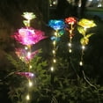 thumbnail image 3 of Bewildely Luces de flores alimentadas por energía Solar de acero inoxidable, luz Solar para césped de rosas, patio, jardín, luz de suelo al Jardín y Patio, 3 of 6