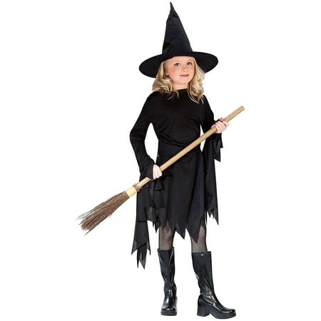 Classic Witchy Witch Black Child Costume Large (12-14), This costume includes a black dress with extra fabric on the sleeves, a black belt and.., By Fun World