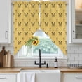thumbnail image 6 of Yellow Spring Butterfly Swag Valances for Windows 2 Pack, Kitchen Window Curtains 36 Inch Length, Black Bow Knot Privacy Swag Curtains for Living Room/Bathroom with Rod Pocket 36"x36", 6 of 8