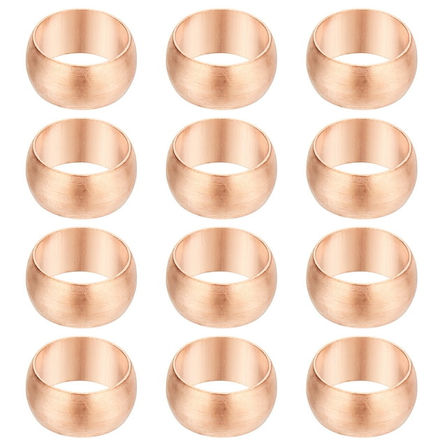 Unique Bargains 10mm Tube OD Compression Sleeves Ferrules, 12pcs Copper Ferrule Fitting for Air Water Gas