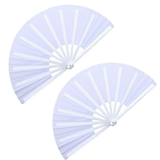 254×13 Inch Heat Sublimation Transfer Blank Folding Fan DIY Customizable Polyester Printing for Weddings Events Parties Decorations 2PCS