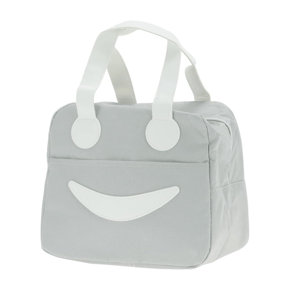 Unique Bargains Reusable Insulated Lunch Box Tote for Office and Picnic Gray