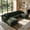 Green, variant on 133" Modular Cloud Sectional Sofa with Chaise, U-Shaped Corduroy Fabric Couch with Cupholders and Storage, No Assembly Required, Black