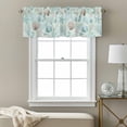 thumbnail image 3 of Teal Brown Coastal Valance Curtain for Windows Summer Starfish Shell Coral Nautical Rod Pocket Curtain Valances Short Window Treatments Panels for Kitchen Bathroom Laundry Room Basement 60 x 18 Inch, 3 of 9