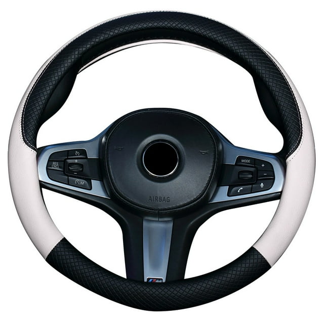 Sleek Design 38cm PU Leather Steering Wheel Cover Enhances Interior Style