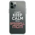 thumbnail image 1 of DistinctInk Clear Shockproof Hybrid Case for iPhone 13 PRO (6.1" Screen) - TPU Bumper Acrylic Back Tempered Glass Screen Protector - Can't Keep Calm I'm a Baseball mom, 1 of 2