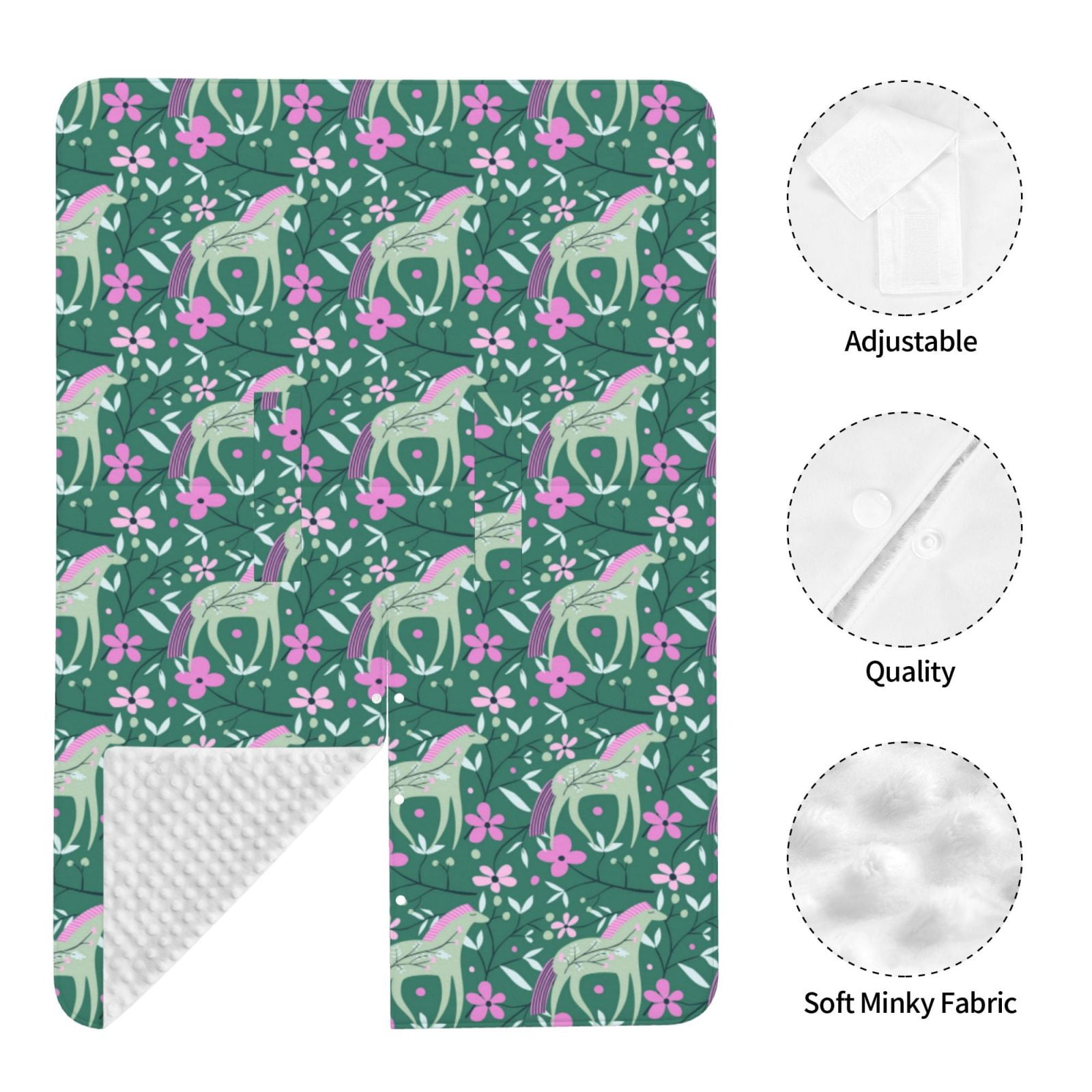 Car Seat Cover Baby - Abstract Cute Horse Flower Green Breathable Infant Car Seat Cover for Baby Carseat, Lightweight Comfort Baby Essentials Must Haves Newborn Stuff for Girl Boy