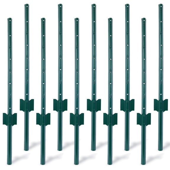 Fence Posts U-Channel Heavy Duty Steel 10 Pack 3 Feet