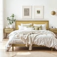 thumbnail image 4 of LuxenHome Natural Finish Rubberwood with Rattan Panel Headboard, Queen, 4 of 9