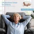 thumbnail image 6 of BALICHUN Large Power Lift Recliner Chair with Massage and Heat for Elderly, Overstuffed Wide Recliners, Breathable Leather with Breathable microporous, USB Ports, 2 Cup Holders (Black), 6 of 11
