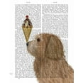 thumbnail image 2 of Fab Funky 20x24 Gold Ornate Wood Framed with Double Matting Museum Art Print Titled - Labradoodle, Golden, Ice Cream, 2 of 4