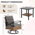 thumbnail image 3 of Patio Swivel Rocker Bistro Set, 3 Piece 360° Rocking Patio Conversation Set with Thickened Cushions, 2 Patio Swivel Rocking Chairs with 1 Steel Top Table, for Garden Yard Balcony Pool Cafe (Gray), 3 of 9
