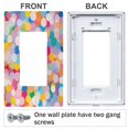 thumbnail image 3 of Yayeee Rocker Switch Wall Plate 2-Gang 4.7"x4.6" Home Decorative Outlet Cover, Purple Colorful Circles, 3 of 6