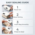 thumbnail image 3 of Mini Type-C Rechargeable Bag Sealer, 2-in-1 Portable Heat Sealing Machine with Cutter, 6 Adjustable Levels, LED Display, Freshness Keeper (White), 3 of 6