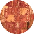 thumbnail image 1 of Ahgly Company Indoor Round Patchwork Orange Transitional Area Rugs, 4' Round, 1 of 4