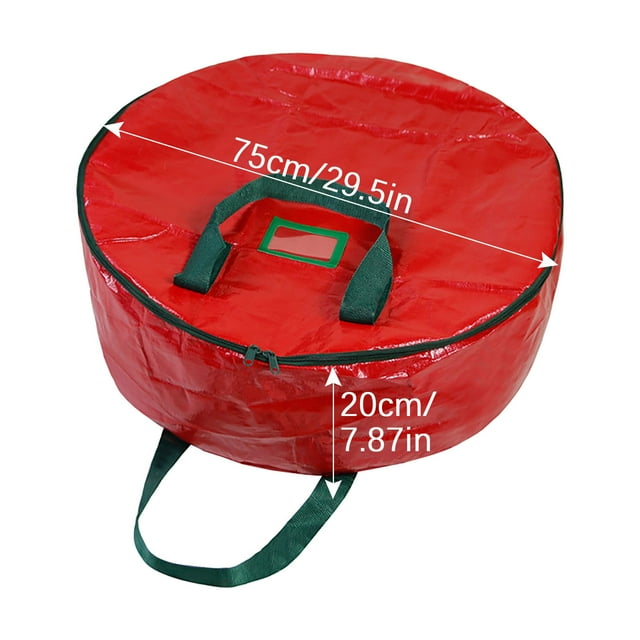 Rbaofujie Décoration de Porte d'Entrée Sac de Rangement à Couvercle Rond de 75 cm Sac de Rangement pour Couronne de Noël Décorations de Noël Liquidation