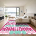 thumbnail image 3 of ODIKA 3'x5' Machine Washable Non-Slip Area Rug, Geometric Pink High Traffic Rug, Pink, 1080250, 3 of 7