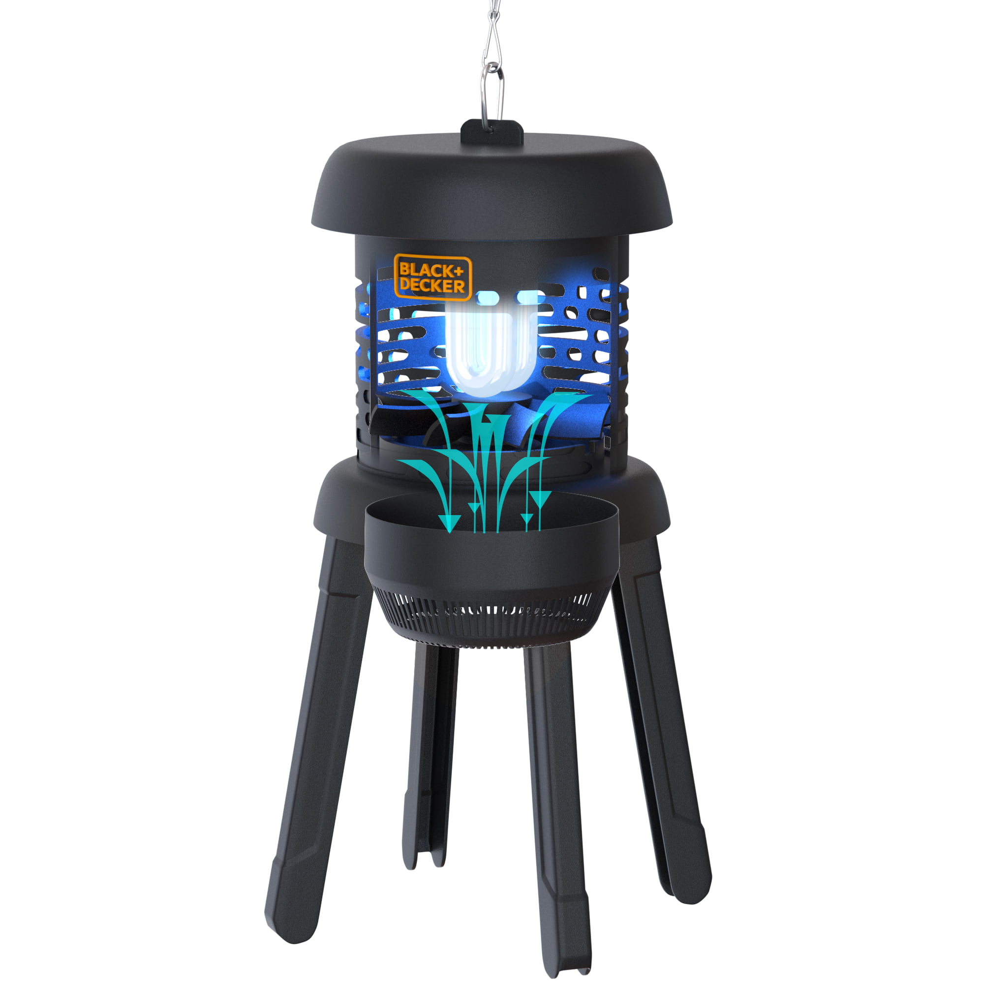 BLACK+DECKER Bug Zapper & Fly Trap-Mosquito Repellent- Gnat Killer Indoor &  Outdoor Electric UV Bug Catcher for Insects- 2 Acre Coverage for Home, Deck,  Garden, Patio Commercial Strength