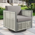 thumbnail image 2 of PARKWELL Outdoor Patio Swivel Glider Chair,Hand-Woven Rope Swivel Rocking Lounge Chair with Removable Dark Gray Cushions, 2 of 9