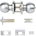 thumbnail image 3 of YIHATA 5 Pack Privacy Doorknobs, Keyless Round Knob Set for Bedroom and Bathroom, Interior Doorknobs, Satin Nickel Finish, 3 of 8