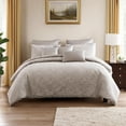 thumbnail image 6 of Benjara 9 Piece Queen Polyester Comforter Set with Jacquard Print- Gray, 6 of 7