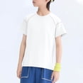 thumbnail image 6 of Mgmyaa Summer Boys & Girls Tops Kids Dry-Fit T-Shirts Solid Black Short Sleeve Crew Neck Ventilated Boys & Girls Tops Activewear Tees for Ages 3-15, 6 of 7